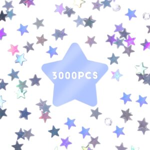 Abeillo 3000 Pcs Glitter Star Confetti with Diamond, 30g 6mm Metallic Foil Sprinkles Table Glitter Confetti, Twinkle Sequins Scatter Star Confetti for Birthday Party Halloween Christmas Decoration