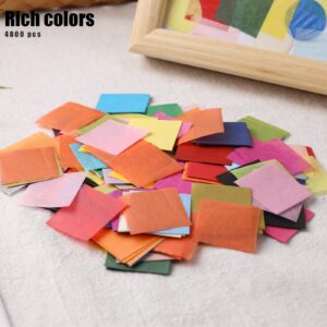 Koogel 11200 PCS Square Tissue Paper Bulk, 1x1inch Art Rainbow Tissue Paper Mosaic Squares Precut Paper 40 Colors for Scrapbooking Collage DIY Crafts Project