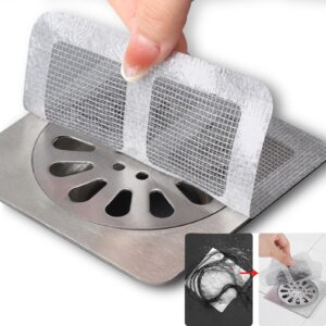 boyyoee disposable drain hair catcher shower drain cover hair catcher,shower drain mesh stickers for human and pet hair for bathroom laundry bathtub kitchen sink(4"" x 4""，30 pcs pack) (100), gray