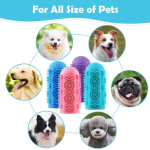 Hmobnv Dog Toothbrush Kit,Finger Toothbrush for Dogs, Finger Toothbrush for Dog Teeth Cleaning Dental Care,Pet Toothbrush 4Pack