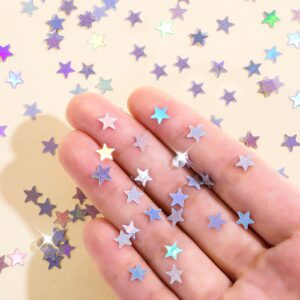 Abeillo 3000 Pcs Glitter Star Confetti with Diamond, 30g 6mm Metallic Foil Sprinkles Table Glitter Confetti, Twinkle Sequins Scatter Star Confetti for Birthday Party Halloween Christmas Decoration