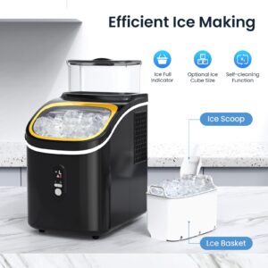 ZAFRO Countertop Ice Maker,30Lbs/24H,Automatic Cleaning Function and 24-Hour Timing Ice Machine with Ice Scoop&Ice Basket,for Home/Kitchen/Camping/Office,Black