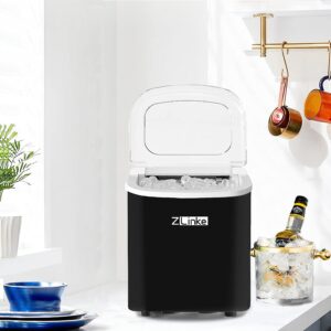 Countertop Ice Maker, Ice Maker Machine 6 Mins 9 Bullet Ice, 26.5lbs/24Hrs, Portable Ice Maker Machine with Self-Cleaning, Ice Scoop, and Basket (Black)