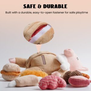 Nocciola 9 in 1 Pig Dog Toys: Funny Squeaky Stuffed Dog Chew Toys for Small Medium Breed, Plush Puzzle Training Pet Toys, Hide and Seek Mental Stimulation Anxiety Relief, Keep Dogs Entertained