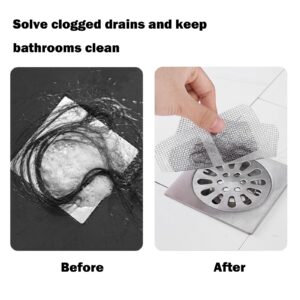 BOYYOEE Disposable Drain Hair Catcher Shower Drain Cover Hair Catcher,Shower Drain Mesh Stickers for Human and Pet Hair for Bathroom Laundry Bathtub Kitchen Sink(4"" X 4""，30 PCS Pack), Gray