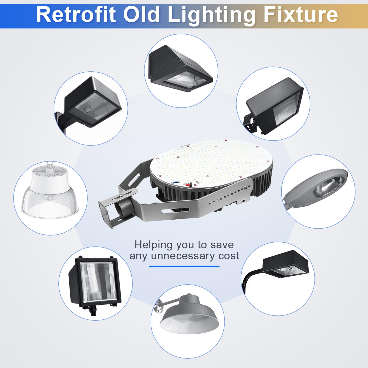 4 Pack 75W LED Shoebox Retrofit Kits, 10125LM LED Parking Lot Retrofit Light Replace 350W MH/HPS/HID 5000K E39 Mogul Base Retrofit Lights for Parking Lot Flood Lighting, AC 100-277V ETL DLC Listed