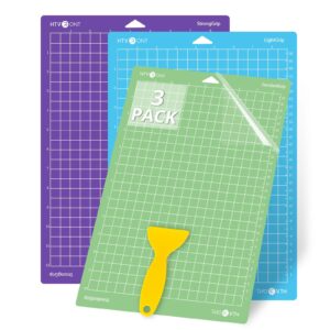 htvront cutting mats for cricut joy xtra, 3 pack cutting mats 8.5"x12"(standardgrip, lightgrip, stronggrip), variety adhesive reusable cutting mats accessories for cricut joy xtra