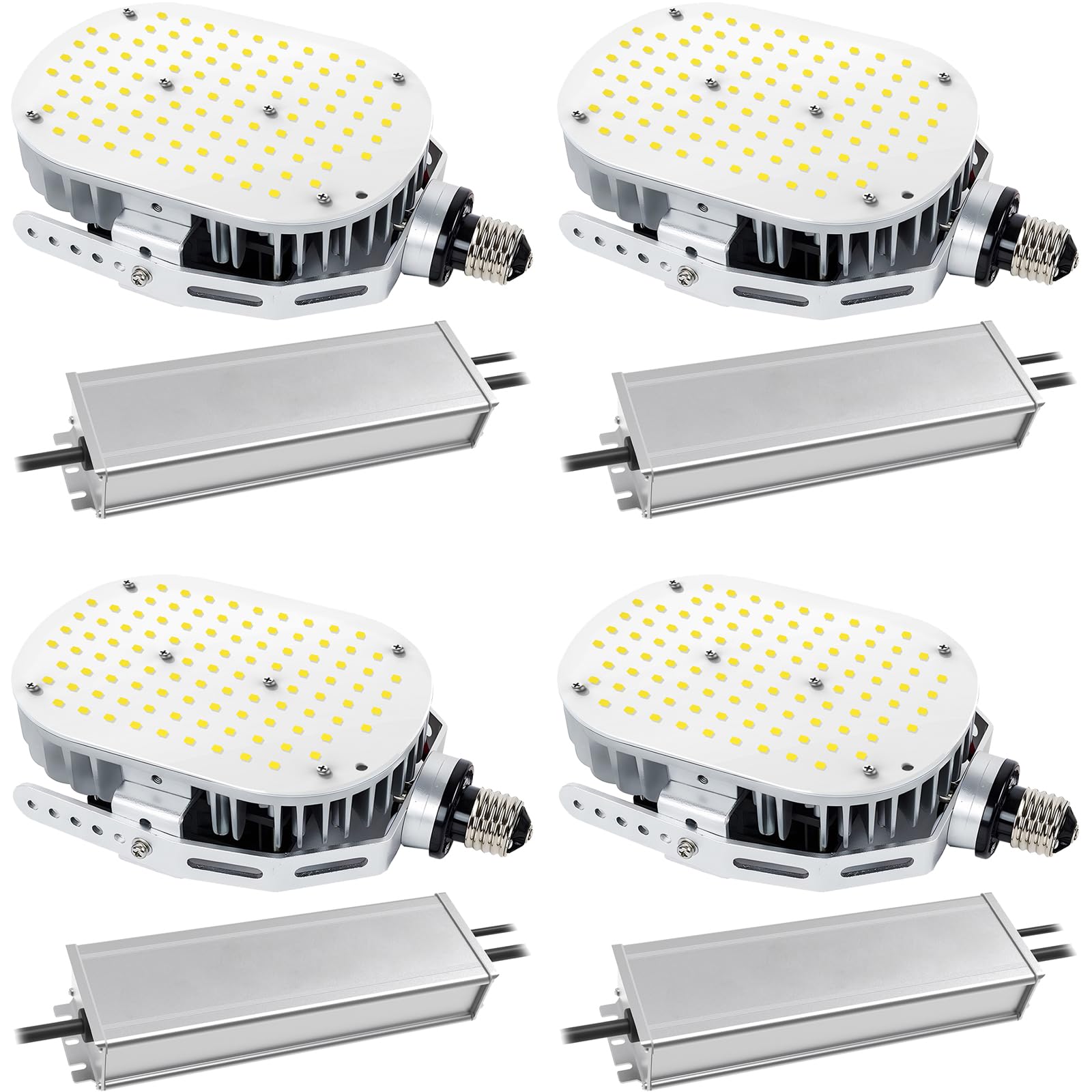 4 Pack 75W LED Shoebox Retrofit Kits, 10125LM LED Parking Lot Retrofit Light Replace 350W MH/HPS/HID 5000K E39 Mogul Base Retrofit Lights for Parking Lot Flood Lighting, AC 100-277V ETL DLC Listed