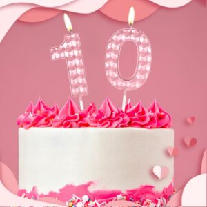 Pink 17th Birthday Candles,Diamond Design 3D Number 17 Birthday Candle,Happy 17th Birthday Cake Topper Decorations for Girls Women Birthday Anniversary Wedding Party Celebration Supplies