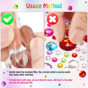 971 pcs Gem Stickers, Star Heart Round Small Stickers for Kids Adults, Glitter Cute Stickers for Crafts, Face Eye Body Makeup, DIY Decoration, Kids Reward, Sparkling Acrylic Rhinestones Jewel Stickers