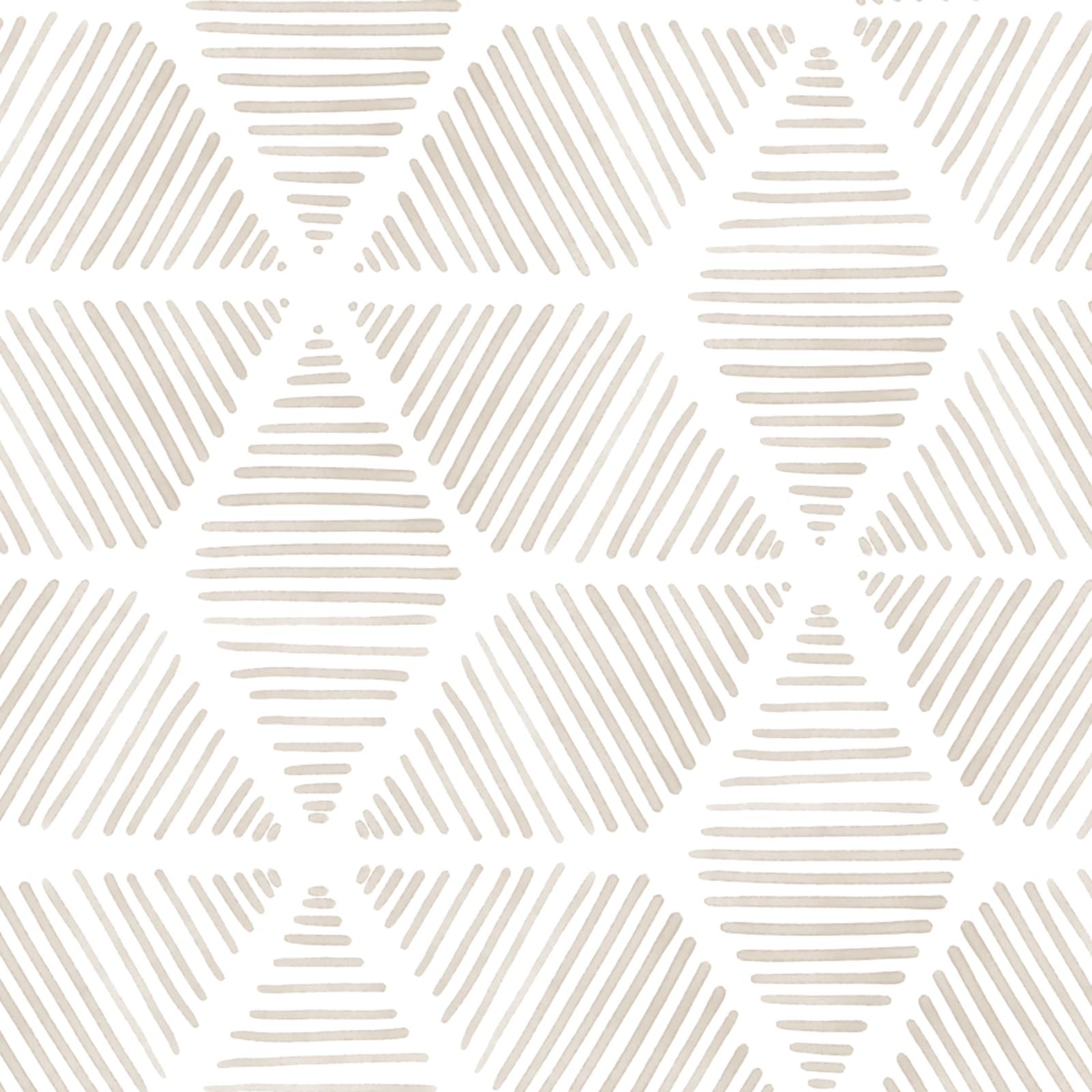 Nukofal Modern Peel and Stick Wallpaper Geometric Beige and White Wallpaper 15.7''x118.1'' Stripe Contact Paper Self Adhesive Removable Wallpaper for Bedroom Bathroom Drawer Cabinets Decor Vinyl