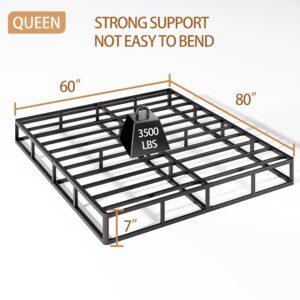 JWIFSEF Queen-Box-Spring 7 inch,Box Spring for Queen Bed,Easy Assembly Box Spring Queen, Metal Sturdy Heavy Duty,with Fabric Cover,Mattress Foundation,No Squeaky,3500lbs Max Weight Capacity