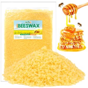 froko yellow natural beeswax pellets 1lb, organic beeswax, beeswax for candle making, body, skin care diy, lip balm, soap and lotion making supplies