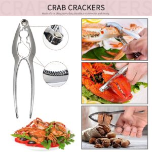 Reasmi Crab Crackers and Tools Set with 2 Crab Leg Cracker,2 Butter Warmer for Seafood,4 Crab Leg Forks,4 Lobster Shellers,2 Seafood Scissors,10 Tealight Candles,1 Bag,seafood crackers and tool(25pcs)