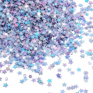 abeillo 3000 pcs glitter star confetti with diamond, 30g 6mm metallic foil sprinkles table glitter confetti, twinkle sequins scatter star confetti for birthday party halloween christmas decoration