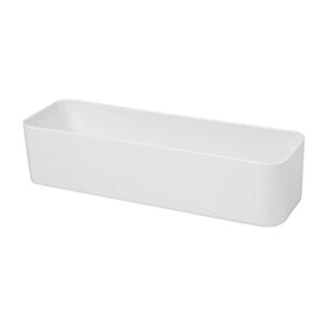 xanhoy sundries container for kitchen bathroom office dorm white adhesive mount storage organizer wall-mounted storage box, long