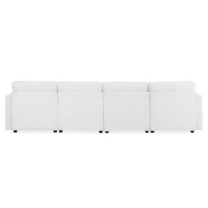 FANYE Oversized Chenille Upholstered Modular Storage Sectional Sofa Couch W/2 Movable Ottomans & Cupholders, U-Shaped Free Combined Sofa&Couch Convertible Sleeper Sofabed for Living Room