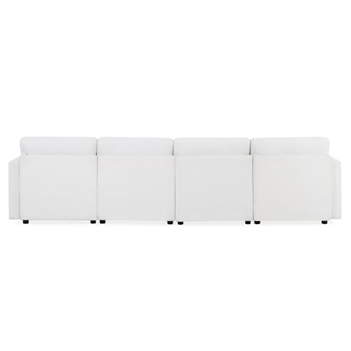 FANYE Oversized Chenille Upholstered Modular Storage Sectional Sofa Couch W/2 Movable Ottomans & Cupholders, U-Shaped Free Combined Sofa&Couch Convertible Sleeper Sofabed for Living Room