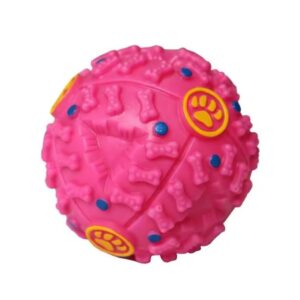 Generic Durable Dotted Ball Shaped Dog Toys (Pink), Medium