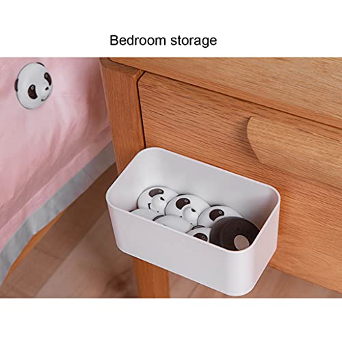 XANHOY Sundries Container For Kitchen Bathroom Office Dorm White Adhesive Mount Storage Organizer Wall-Mounted Storage Box, Long