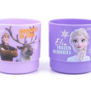 Lilfant Set of 2, Frozen Elsa Princess Mug, Plastic Cup with Handle, 250ml, Purple