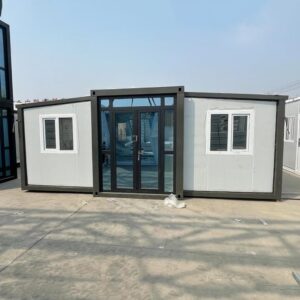 generic portable prefabricated 20 ft tiny expandable container house standard with ensuite,2 bedroom granny flat- equipped with 3 rooms, a living room, a toilet, and a bathroom., customizable