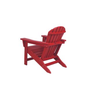 NewTechWood Child Adirondack Patio Chair Weather Resistant, Easy Installation, Widely Used in Outdoor, Fire Pit, Deck, Lawn, Outside, Garden Chairs (Ruby Red)