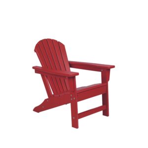 NewTechWood Child Adirondack Patio Chair Weather Resistant, Easy Installation, Widely Used in Outdoor, Fire Pit, Deck, Lawn, Outside, Garden Chairs (Ruby Red)