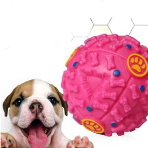 Generic Durable Dotted Ball Shaped Dog Toys (Pink), Medium