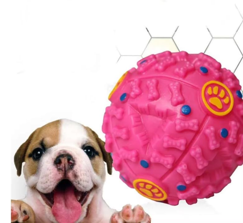 Generic Durable Dotted Ball Shaped Dog Toys (Pink), Medium