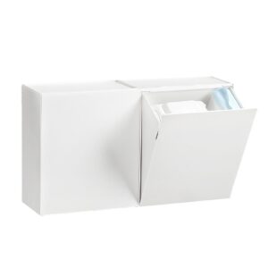 noennull wall mounted storage box flip lid design space saving large capacity wall mounted storage organizer box for cotton swab floss tissue (white), noennullvabu4k12tr-11