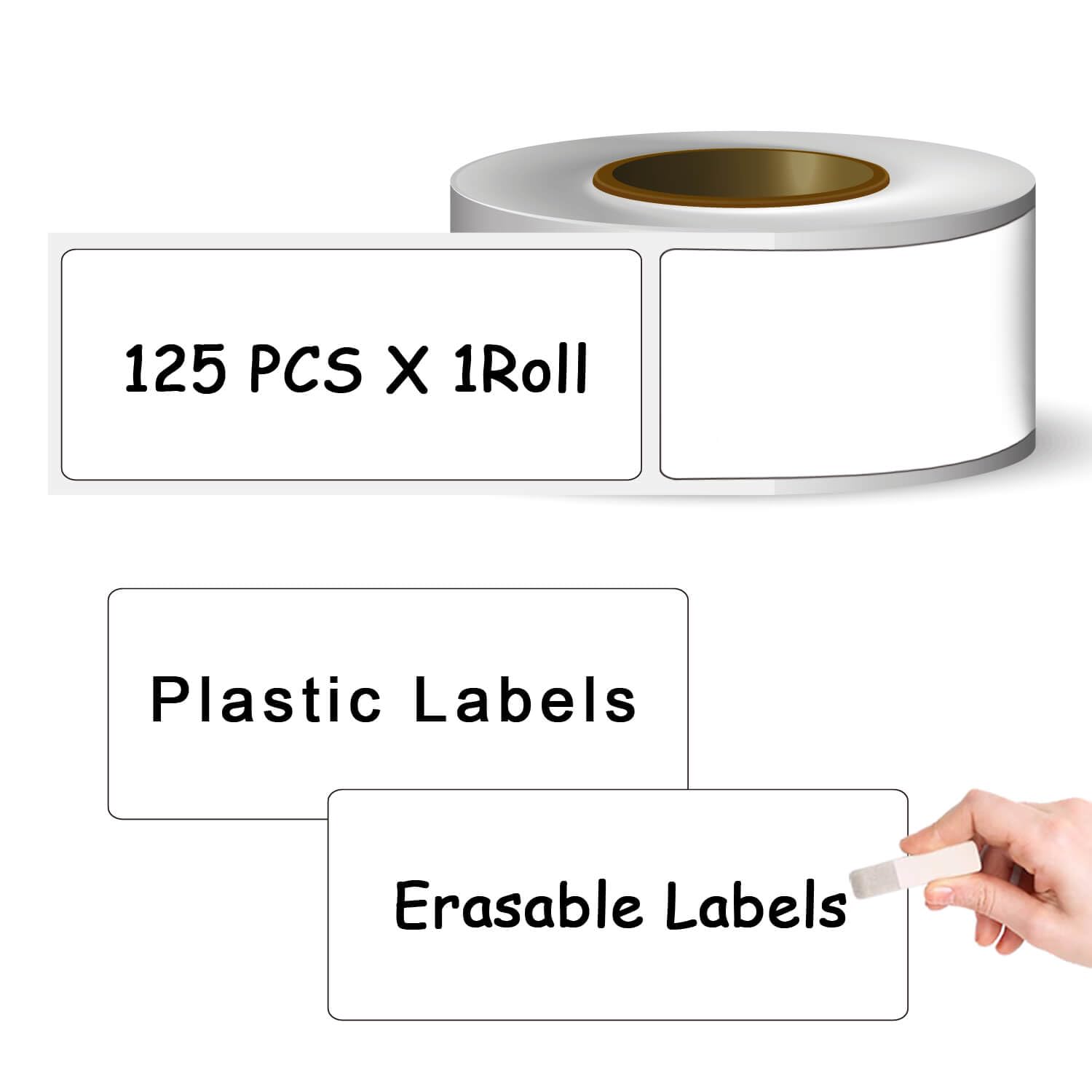 LYLTECH Food Erasable Labels-1 X 3 inch (125 Pack)- Kitchen Organization, Freezer & Fridge, White Dry Erase Labels for Food Containers and Jars