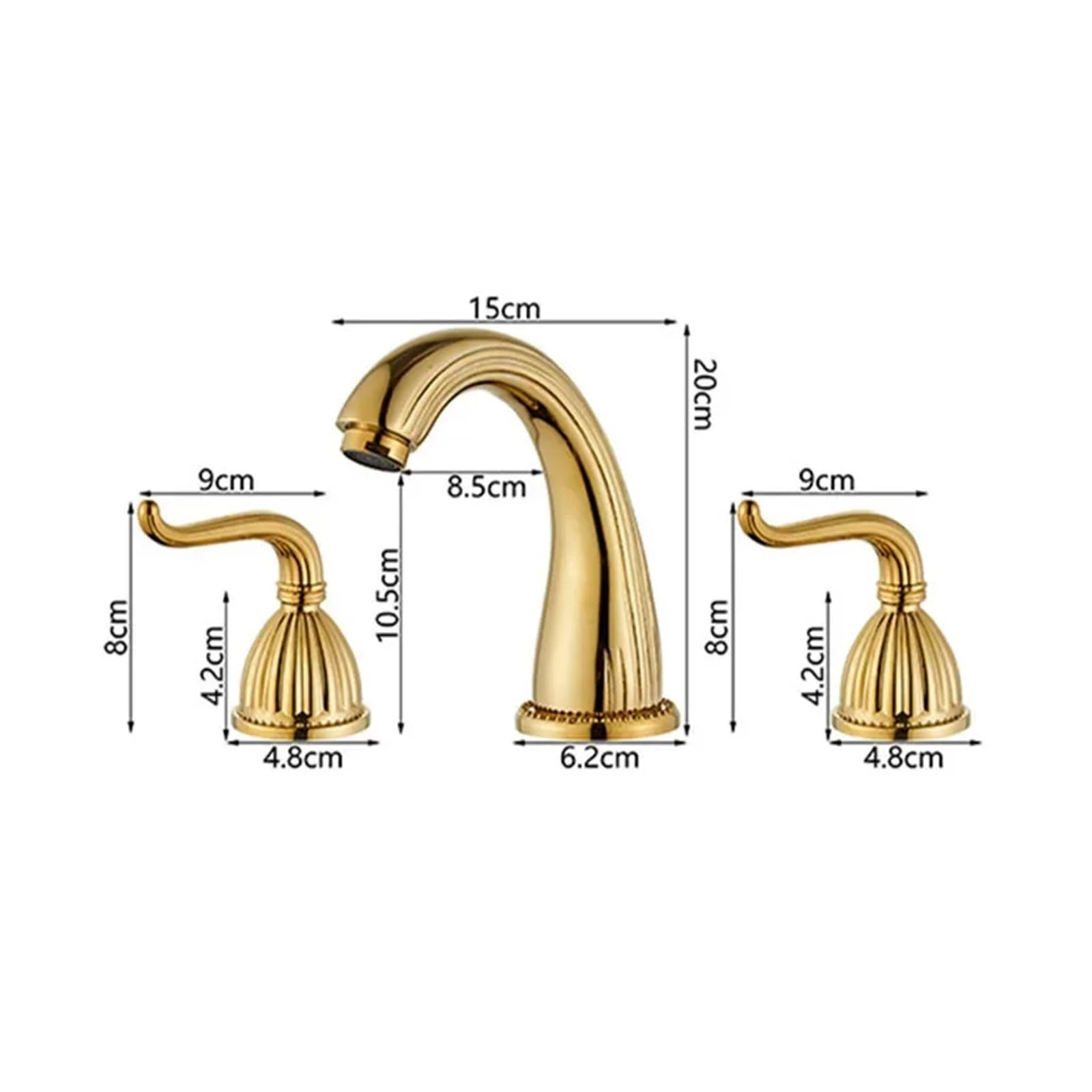 LIANTE Antique Brass Finished Bathroom Bathtub Faucet Double Handles 3 pcs Basin Mixer Tap Gold Sink Faucet Bathroom Basin Faucet,Kitchen Faucet