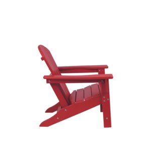 NewTechWood Child Adirondack Patio Chair Weather Resistant, Easy Installation, Widely Used in Outdoor, Fire Pit, Deck, Lawn, Outside, Garden Chairs (Ruby Red)