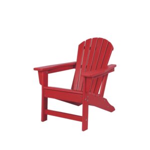 newtechwood child adirondack patio chair weather resistant, easy installation, widely used in outdoor, fire pit, deck, lawn, outside, garden chairs (ruby red)