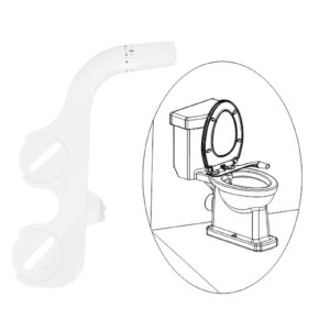 Ultra Slim Bidet Toilet Seat Attachment for Toilet - Self Dual Nozzle Butt Wash Bidet Attachment - Convenient Slim Design for - Suitable for All - ABS Material