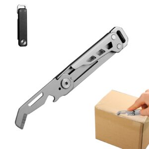 box cutter safety angled blade,foldable mini box opener tool,heavy duty stainless steel pocket knife for daily, adventure, camping,with gift box suitable as gift for friends and children (black)