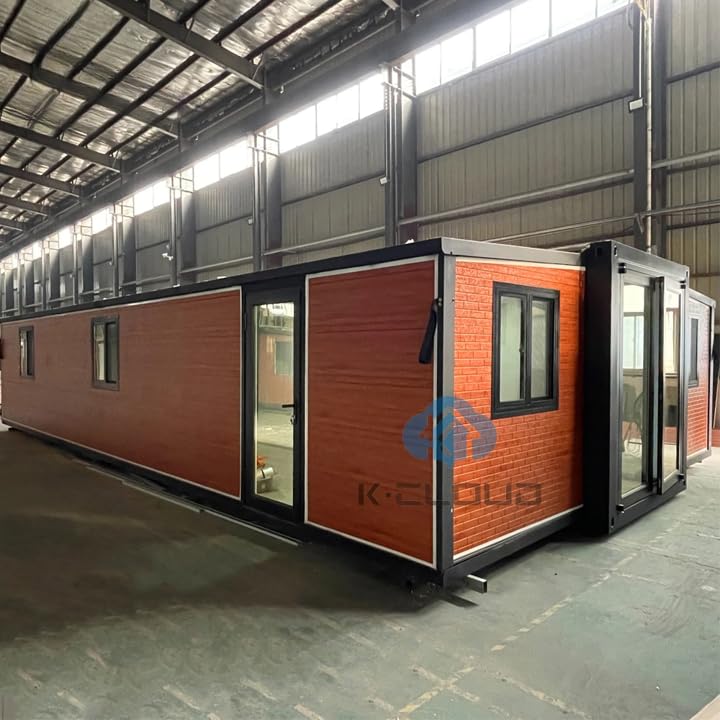 Generic Portable Prefabricated 40 FT Tiny Expandable Container House Standard with ensuite,2 Bedroom Granny Flat- Equipped with 3 Rooms, a Living Room, a Toilet and a Bathroom., Customizable