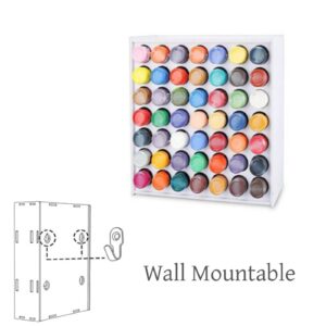 HAN SHENG 49 Holes Craft Paint Storage Organizer Wall Mounted Craft Paint Storage Rack Stand Removable Paint Organizer Box 2oz Paint Bottle Organizer