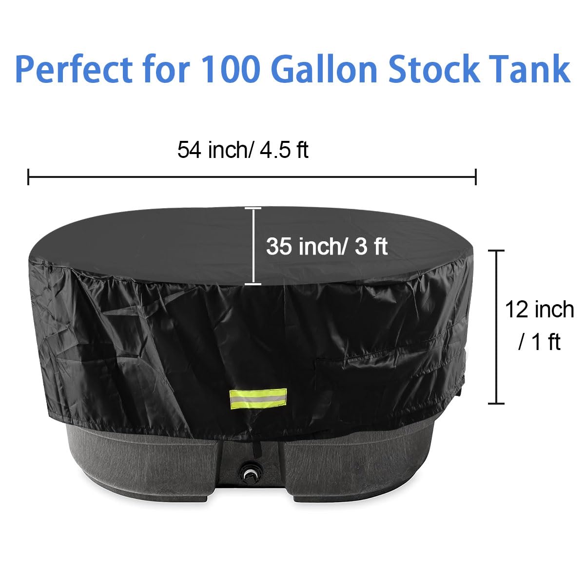 Rubermaid 100 Gallon Oval Stock Tank Cover Openning Zipper Cold Plunge Insulated Hot Tub Cover Outdoor Oval Ice Bath Cover Water Trough Cover Farm Water Tank Cover Horse Trough Cover Stock Pond Cover