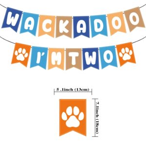 Blue Dog 2nd Birthday Decorations Banner, Wackadoo I'm Two Banner, Wackadoo Im 2 Theme Birthday Decoration Blue Birthday Banner