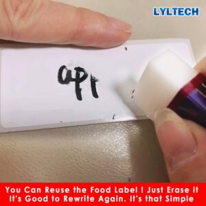 LYLTECH Food Erasable Labels-1 X 3 inch (125 Pack)- Kitchen Organization, Freezer & Fridge, White Dry Erase Labels for Food Containers and Jars