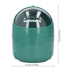 Mini Trash Can with Lid, Baby Dinosaur Large Mouth Garbage Can Nonslip Bottom Removable Lid Mini Trash Can for Kitchens Bathrooms Bedrooms Dorms (Green Baby Dinosaur)