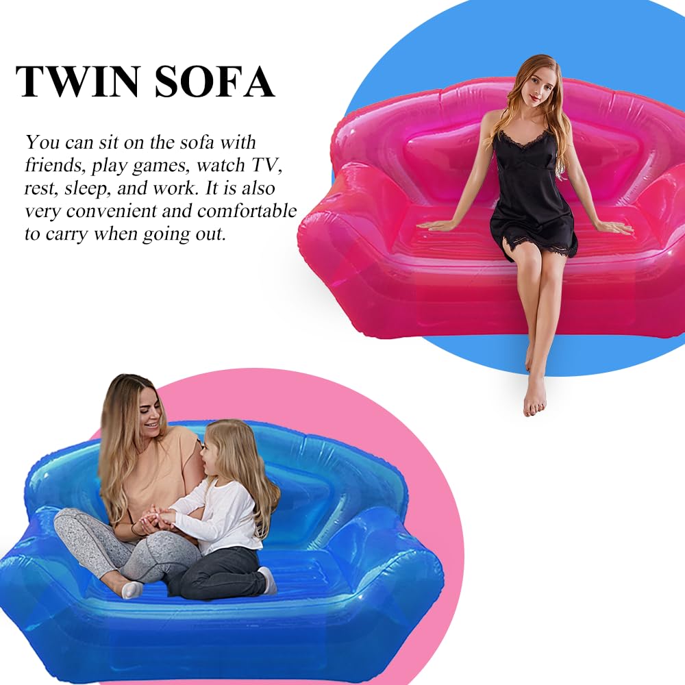 STARBRILLIANT Inflatable Transparent Double Sofa Chair Portable Camping Courtyard Sofa Inflatable Terrace Furniture