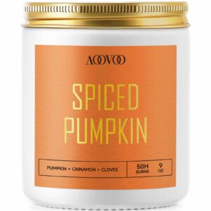 aoovoo spiced pumpkin candle - pumpkin candle, wood wick candles, fall candles, scented candles, scented candles, soy candle, 9oz