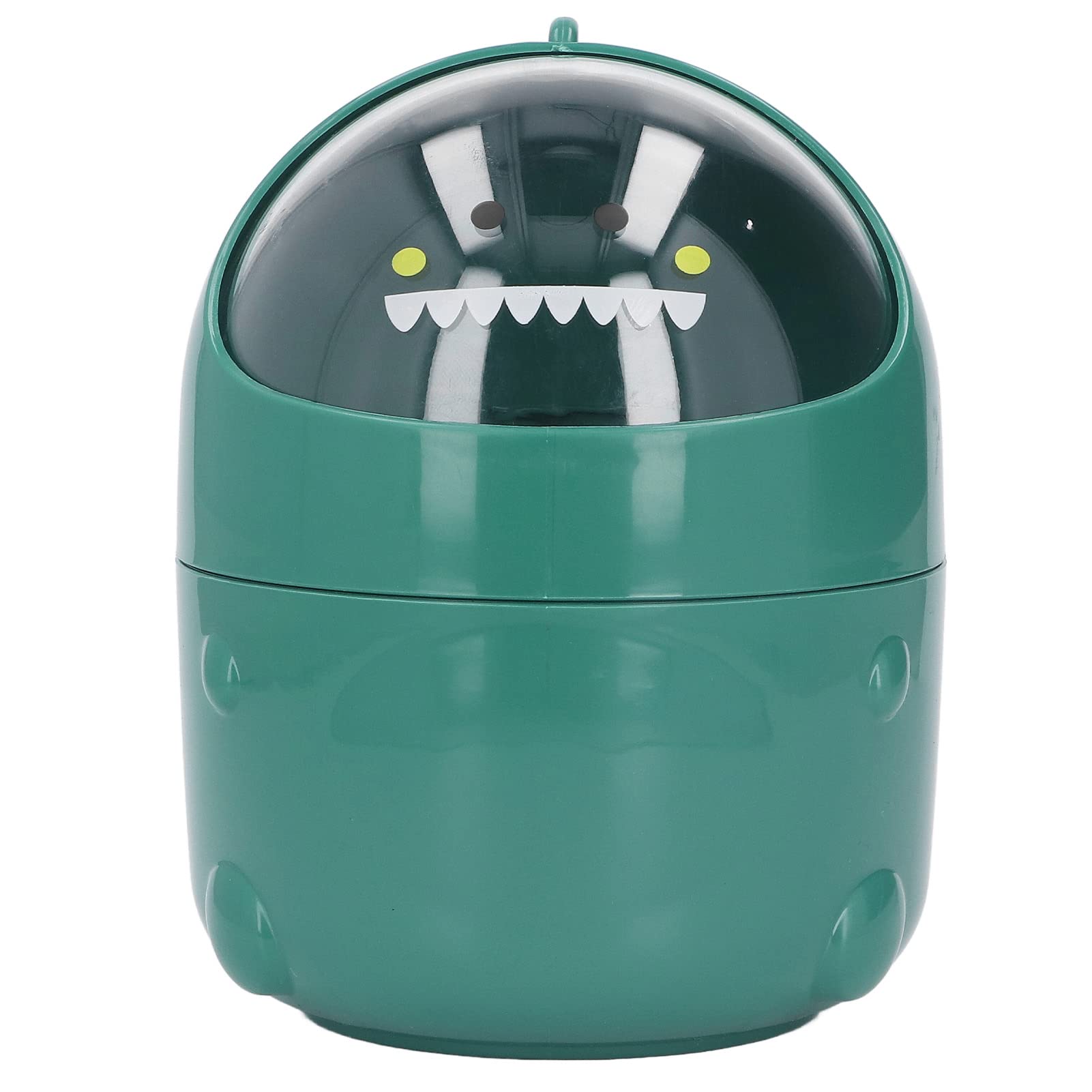 Mini Trash Can with Lid, Baby Dinosaur Large Mouth Garbage Can Nonslip Bottom Removable Lid Mini Trash Can for Kitchens Bathrooms Bedrooms Dorms (Green Baby Dinosaur)