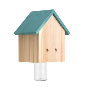 1 pack wood carpenter bee trap for outside - best bee trap - wood boring bee trap- nature cabin style carpenter bee traps outdoor hanging - insect traps removes carpenter bee