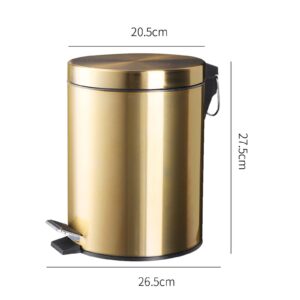 DimyFew Pedal Bin Step Trash Can Slient with Lid and Step Foot Pedal, Slim, Garbage Bin Trash Bin for Home Office Bedroom Living Room