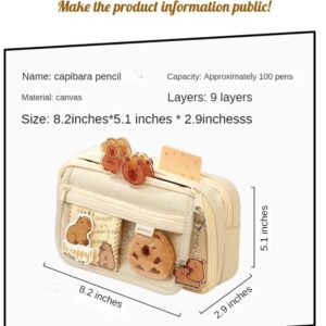 COPAMVR Pencil Case Large Capacity Pencil Pouch Aesthetic with Multi-Pieces Ultimate Organizer Kit: Spacious & Chic Pouch with Premium Assorted Essentials (Brown-B set), PB9587