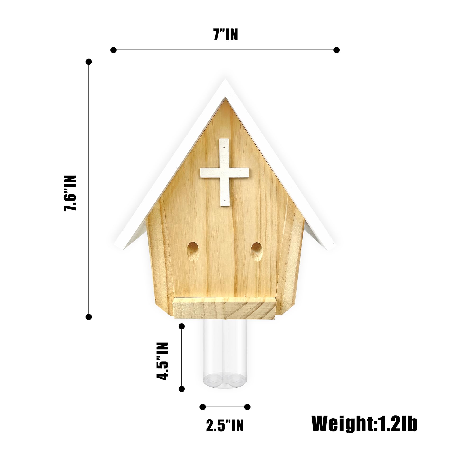 GRTRE 2 Pack Wood Carpenter Bee Trap for Outside - Best Bee Trap - Wood Boring Bee Trap- Nature Church Style Carpenter Bee Traps Outdoor Hanging - Insect Traps Removes Carpenter bee